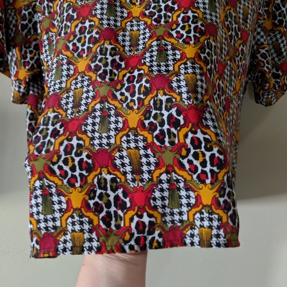 ALYSSA CARR Vintage Leopard Houndstooth Blouse - Picture 3 of 7